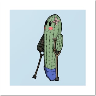 Funny shirt cute boy injured cactus colored Posters and Art